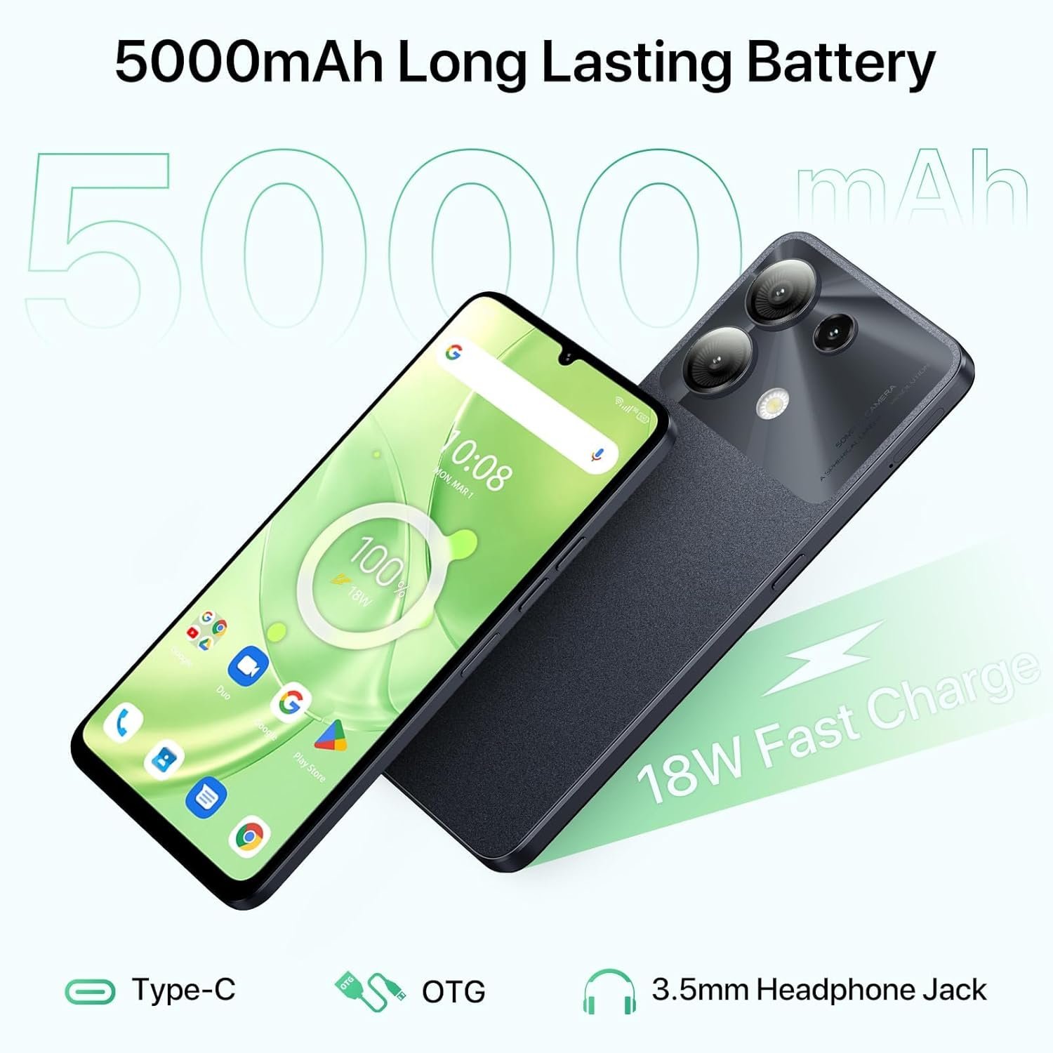 UMIDIGI G9 5G Cell Phone, Android 14 Unlocked Phones, 12(6+6) GB +128GB/1TB TF Expand, 5G Dual SIM, 50MP Camera, 6.75" HD+ 90Hz Display, AI Face & Fingerprint Unlock, 5000mAh Android Phone Black - Image 6