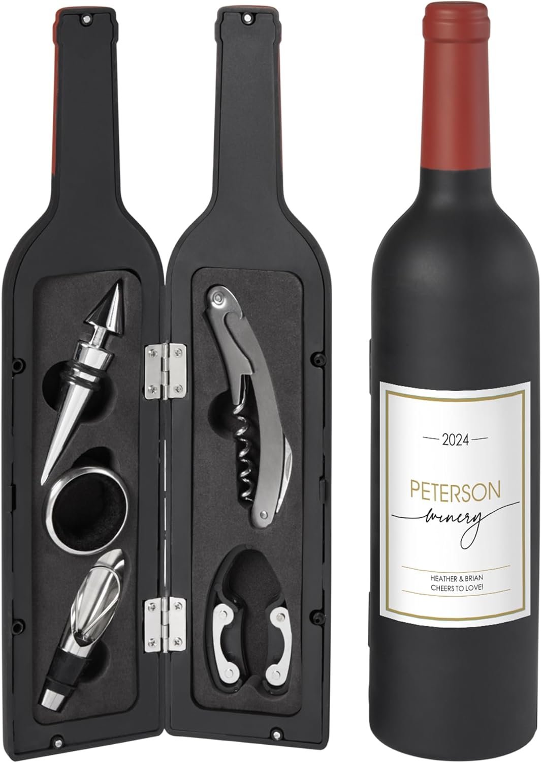 Let's Make Memories Personalized 5-Piece Wine Tool Set - Wine Bottle Opener - Bar Accessory - Image 2