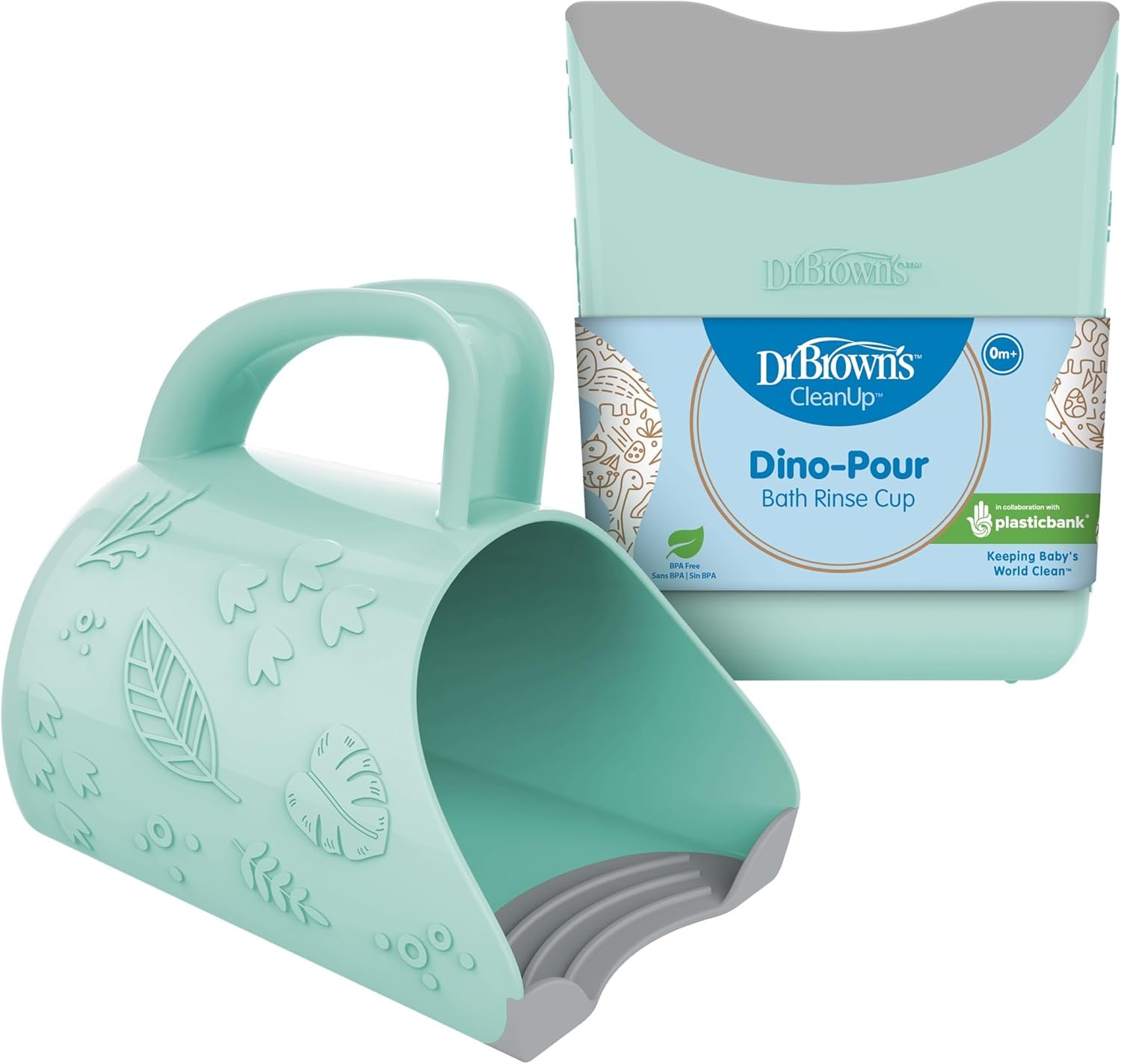 Dr. Brown's CleanUp Dino-Pour Baby Bath Rinse Cup, Tear-Free Rinsing for Babies and Toddlers, BPA Free - Image 2