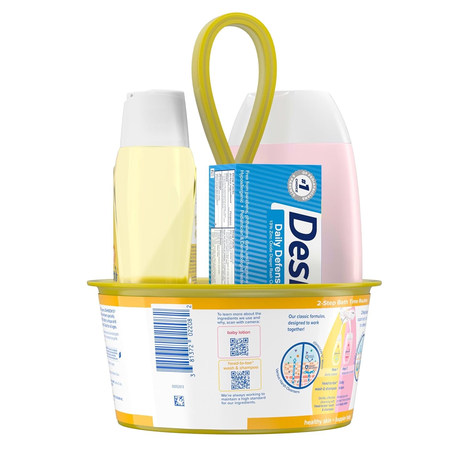 Johnson's First Touch Baby Gift Set, Baby Bath, Skin & Hair Essential Products, Kit for New Parents with Wash & Shampoo, Lotion, & Diaper Rash Cream, Hypoallergenic & Paraben-Free, 4 items - Image 8