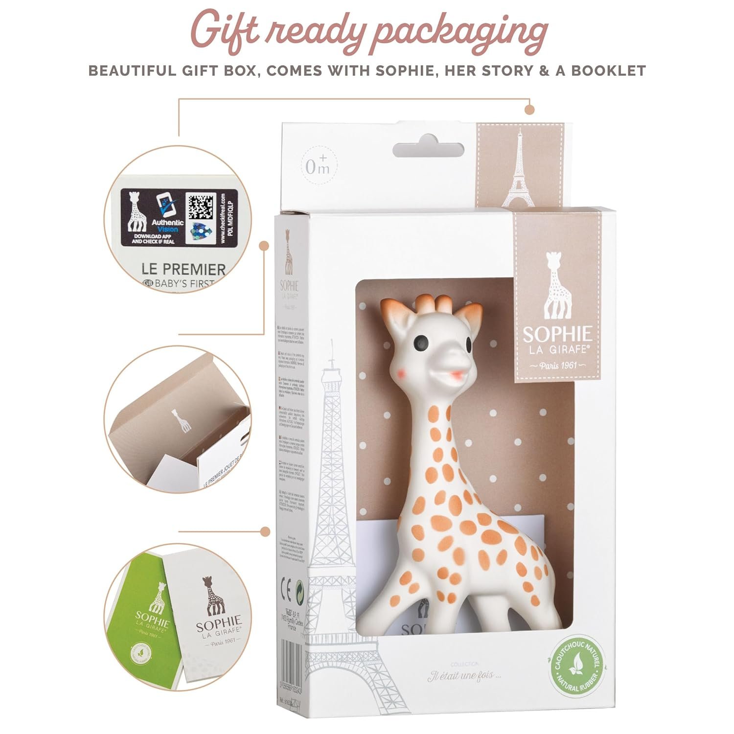 Sophie la girafe | Handcrafted for 60 Years in France | Natural Rubber | Designed for Teething Babies | Awaken All 5 Senses | Easy to Clean - Image 6