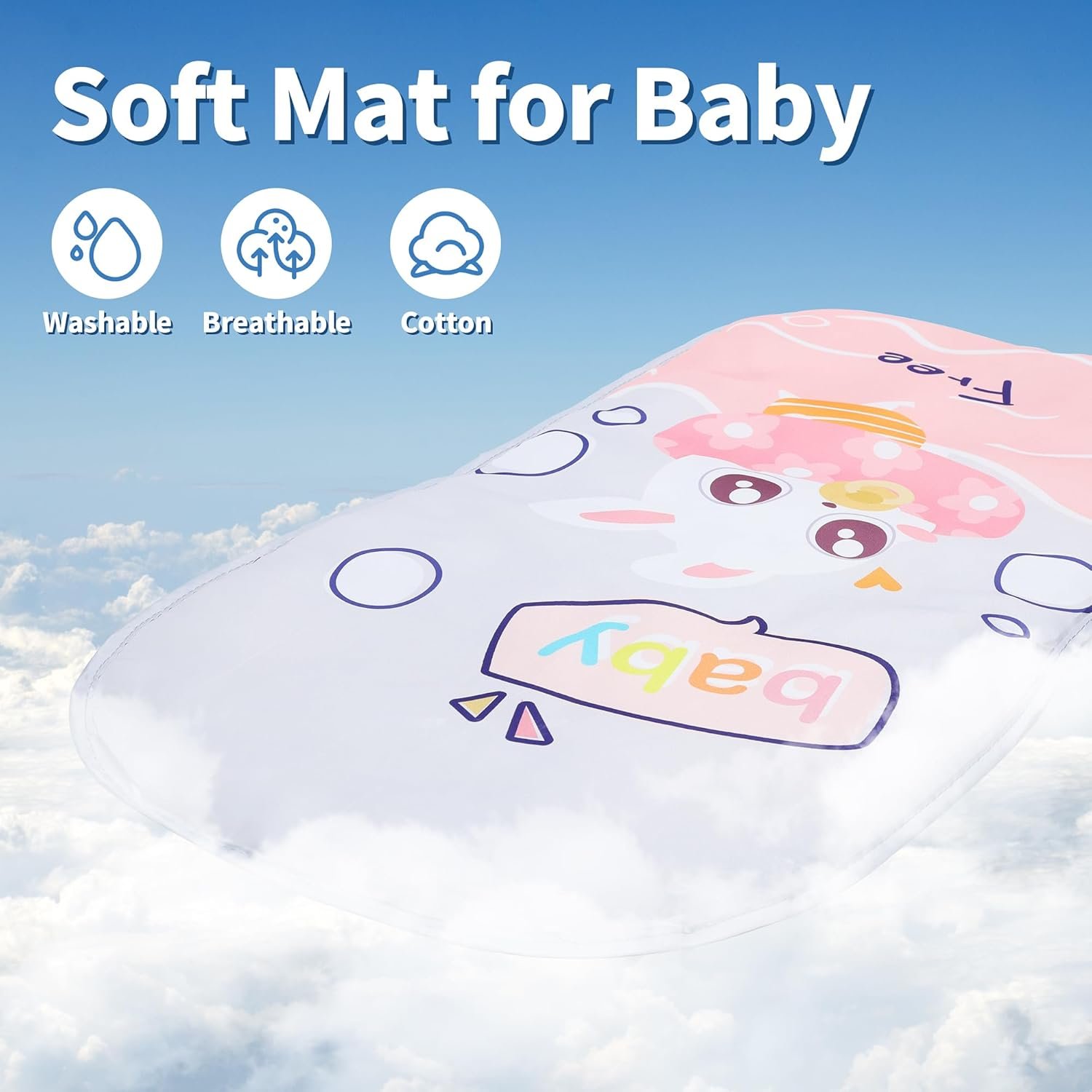 HOLYFUN Baby Play Mat Baby Gym, Play Piano Tummy Time Mat with Activity Gym, 5 Infant Learning Sensory Baby Toys, Musical Activity Center for Early Development and Entertainment, Pink - Image 7