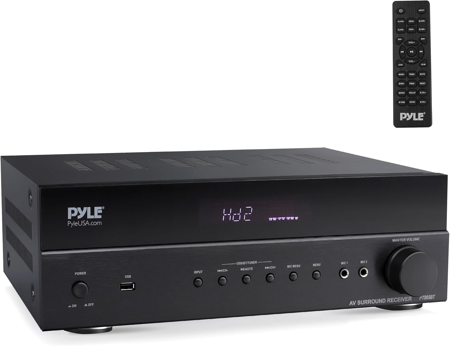 Pyle 5.2 Channel Hi-Fi Home Theater Receiver - 1000W MAX Wireless BT Surround Sound Stereo Amplifier System with 4k Ultra HD Support, MP3/USB/DAC, Ideal for Immersive Home Audio Experience - PT865BT - Image 2