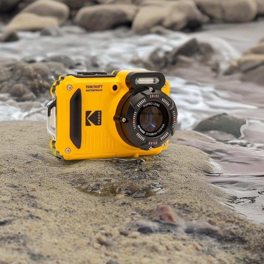 KODAK PIXPRO WPZ2 Rugged Waterproof Shockproof Dustproof WiFi Digital Camera 16MP 4X Optical Zoom 1080P Full HD Video Vlogging Camera 2.7" LCD (Yellow) - Image 6
