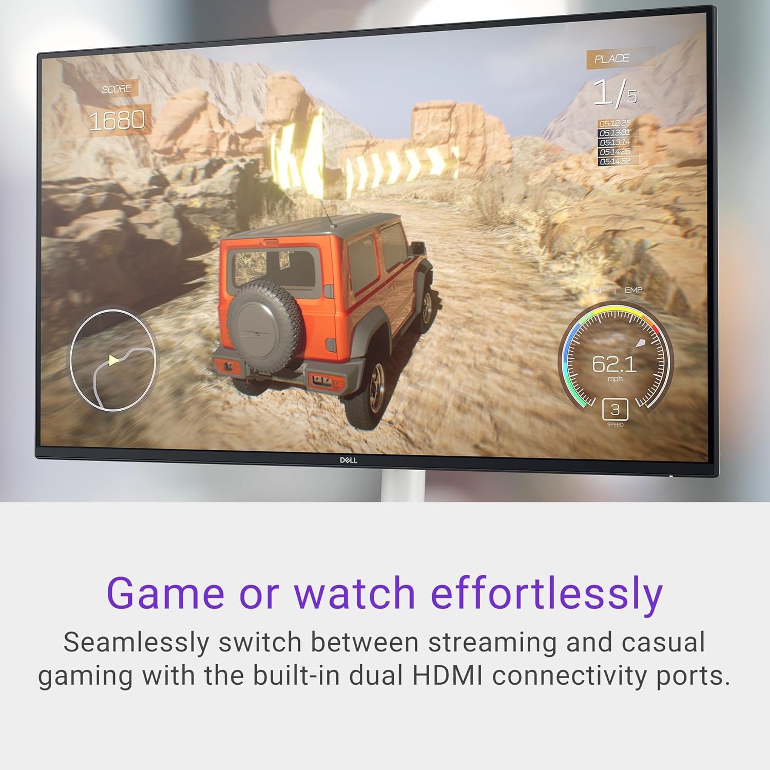 Dell S2725HS 27 Inch Monitor, FHD (1920x1080) Display, 100Hz Refresh Rate, 1500:1 Contrast Ratio, TÜV Rheinland Eye Comfort 4 Star, Integrated 2x5W Speaker, Height/Tilt/Swivel/Pivot- Ash White Color - Image 9