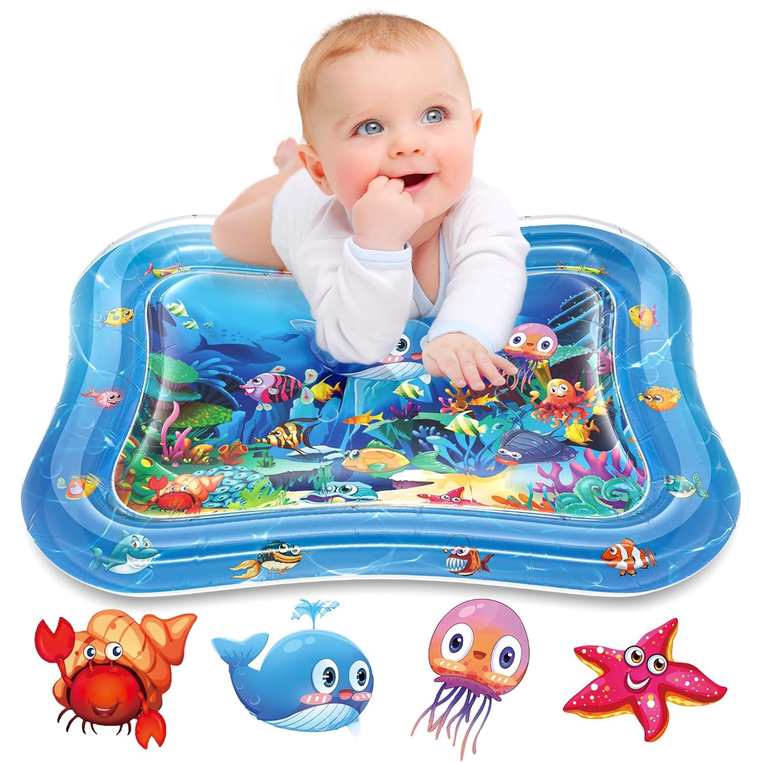 Infinno Inflatable Tummy Time Mat Premium Baby Water Play Mat for Infants and Toddlers Baby Toys for 3 to 24 Months, Strengthen Your Baby's Muscles, Portable - Image 2