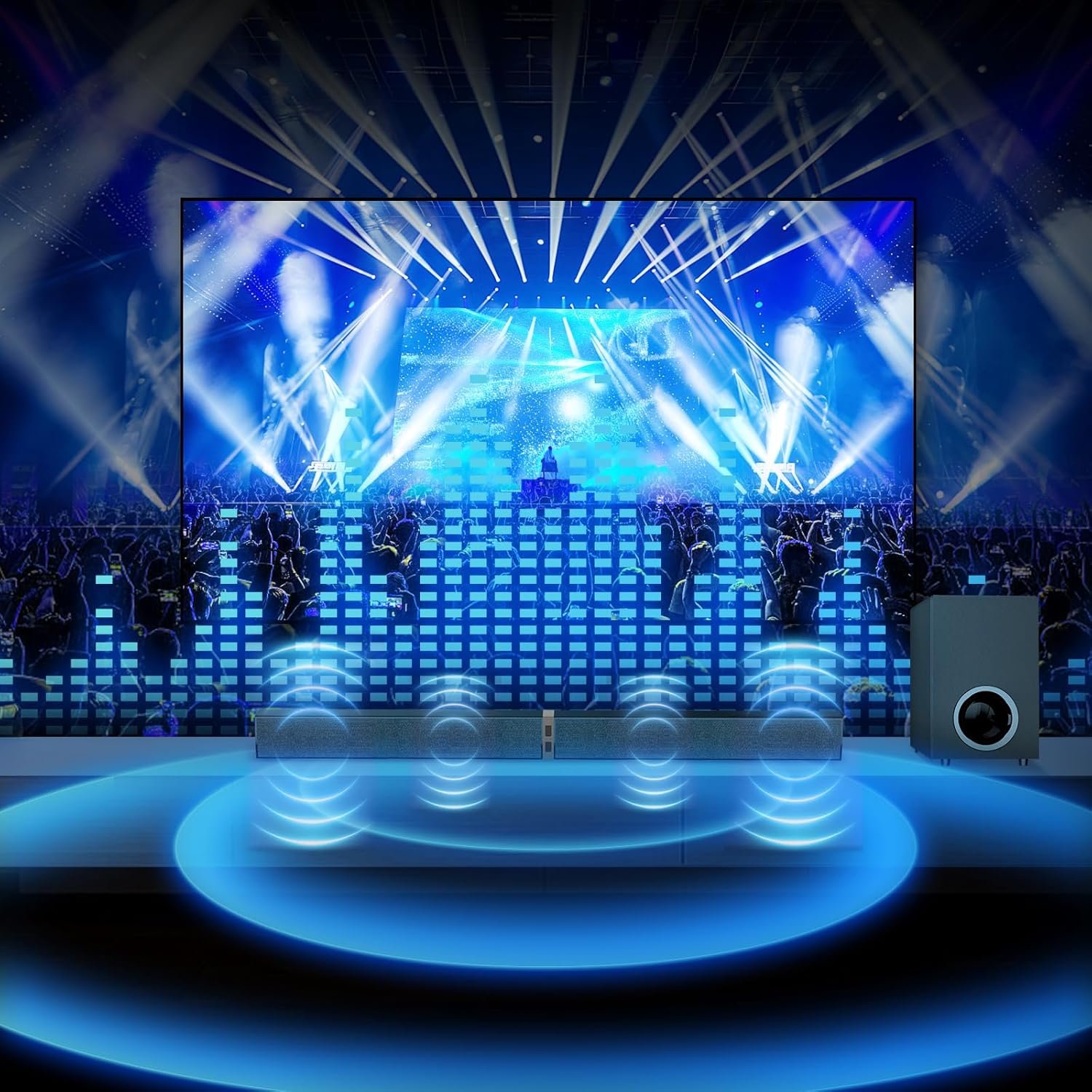 MZEIBO Sound Bar for Smart TV, 120W Sound Bar with Subwoofer, Bluetooth 5.0 Soundbar, Deep Bass, TV Audio System with ARC/Opt/AUX for Enhanced Home Theater Sound - Image 5