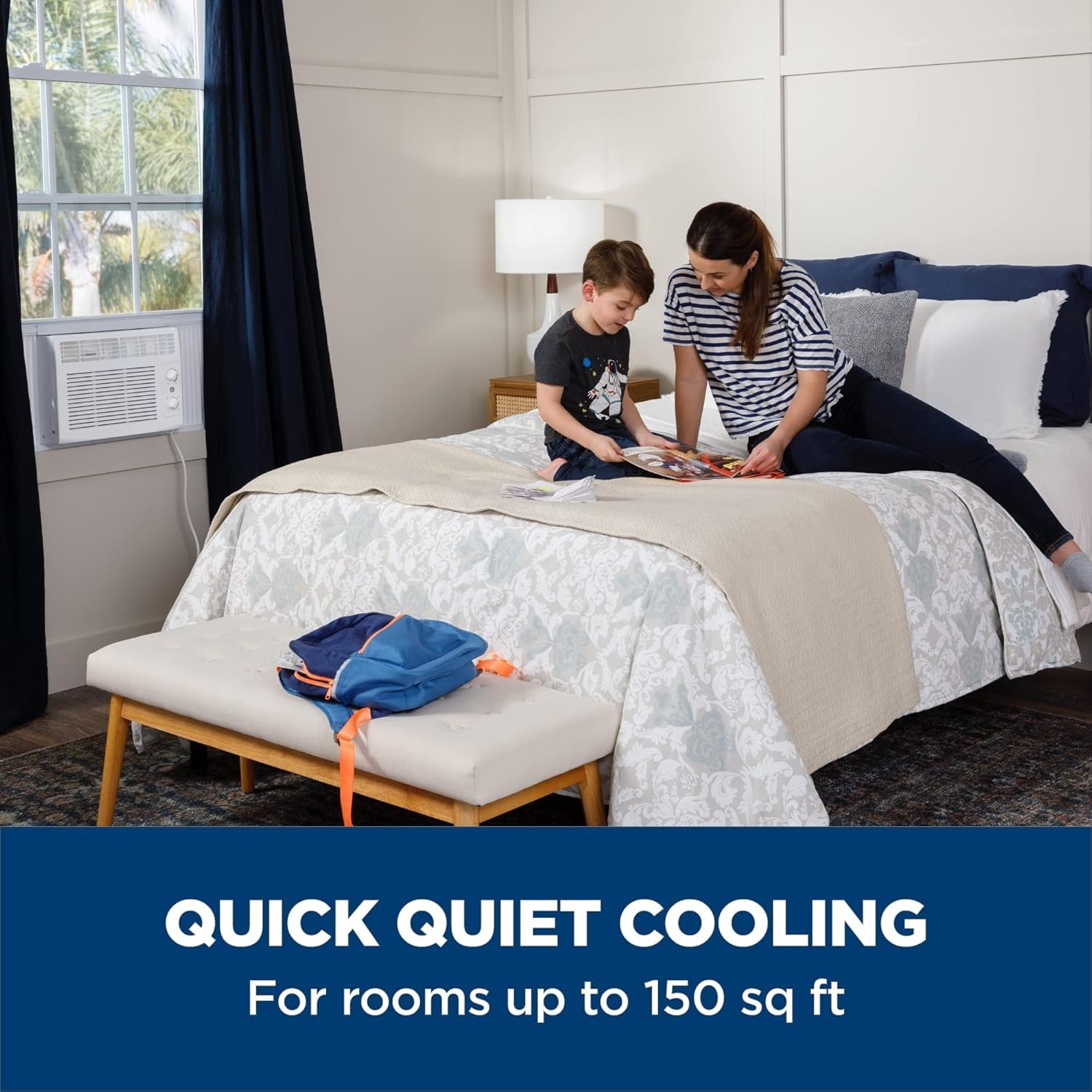 GE Window Air Conditioner Unit, 5,000 BTU for Small Rooms up to 150 sq ft. with Manual Adjustable Fan and Cooling Settings, Perfect for Small Bedroom or Living Room, Easy Install Kit Included, White - Image 4