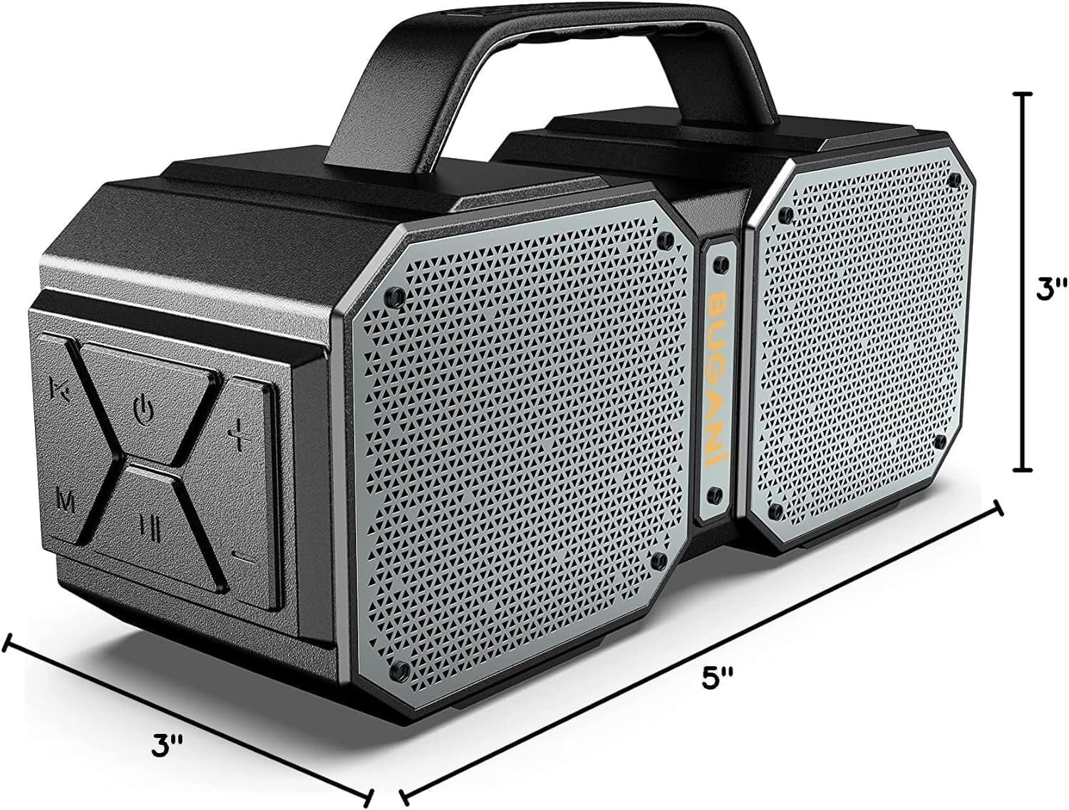 BUGANI Shock Bluetooth Speaker, Portable Bluetooth 5.3, Waterproof, 60W Super Power, Outdoor Speaker, Black(New Model) - Image 8