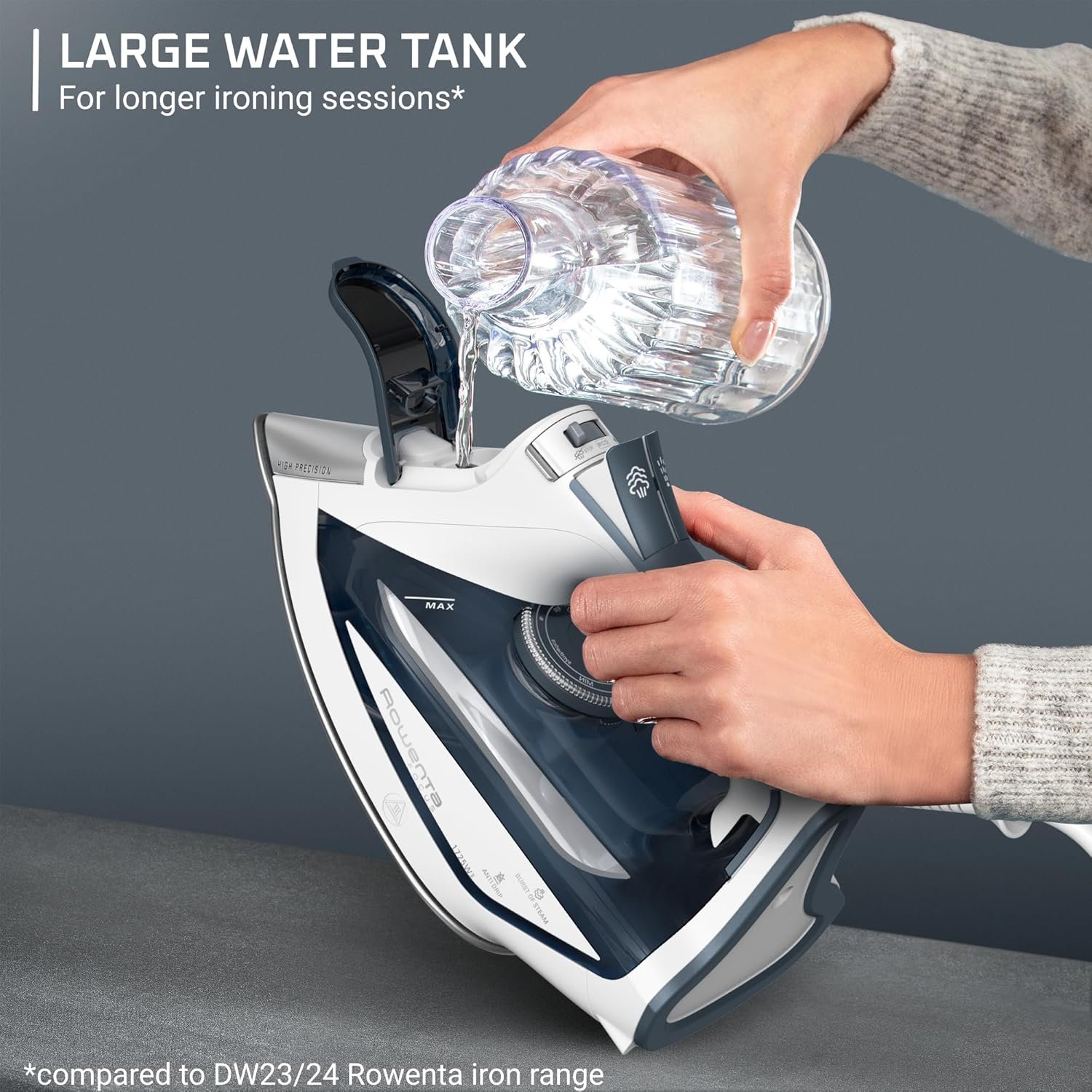 Rowenta Iron Steamer for Clothes, Focus Stainless Steel Soleplate, 400 Microsteam Holes, Powerful Steam Iron, Lightweight, Leakproof, 1725 Watts - Image 7