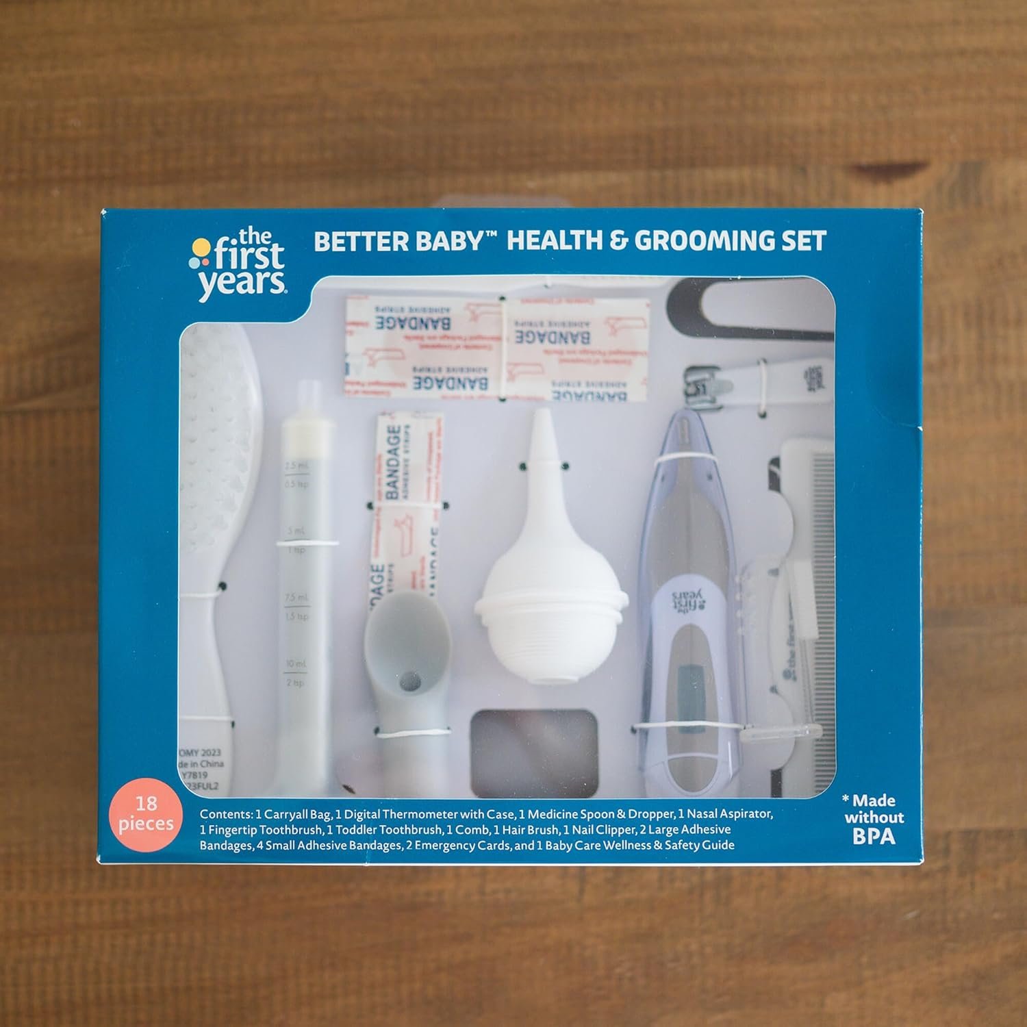 The First Years Better Baby Healthcare and Grooming Kit - Baby Care Products Including Baby Nail Clippers, Baby Brush, Infant Thermometer and More with Travel Tote - Diaper Bag Essentials - 18 Pieces - Image 3