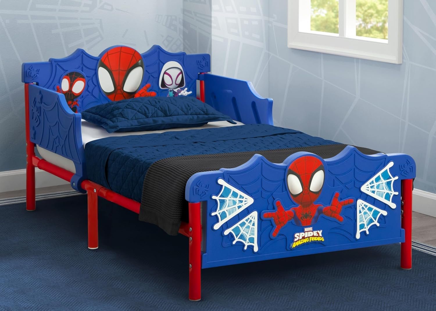 Delta Children Spidey and His Amazing Friends 3D Toddler Bed, Blue - Image 3