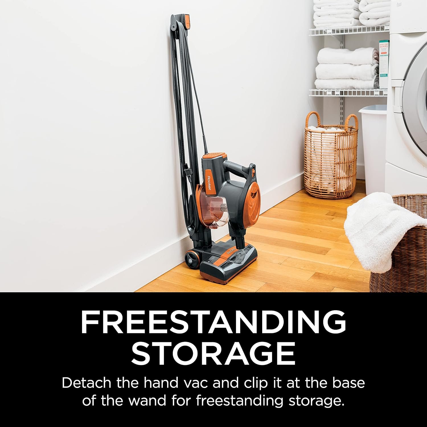 Shark Rocket Ultra-Light Corded Bagless Vacuum for Carpet and Hard Floor Cleaning with Swivel Steering (HV301), Gray/Orange - Image 9