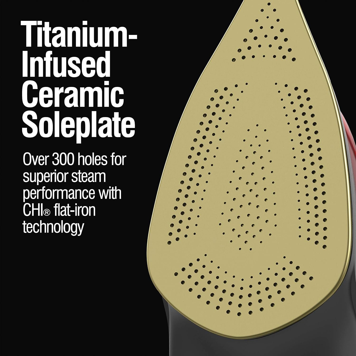 CHI Steam Iron for Clothes with 300+ Holes for Powerful Steaming, Temperature Guide Dial, 1700 Watts, XL 10’ Cord, 3-Way Auto Shutoff, Titanium Infused Ceramic Soleplate, Silver (13101) - Image 5