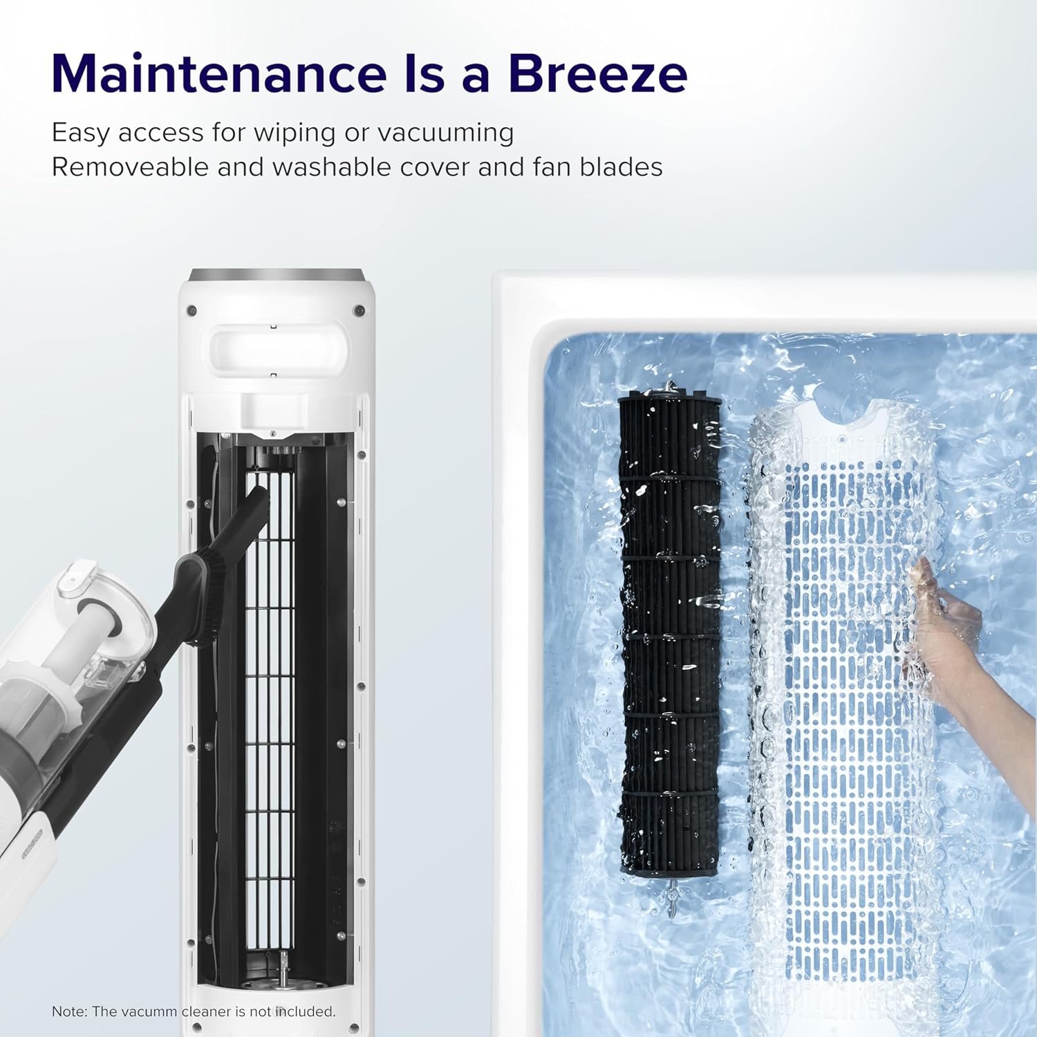 LEVOIT Tower Fan for Bedroom, Standing Fan that Blows Cold Air for Home, 28dB Quiet for Sleep, Remote, 90° Oscillation, 12H Timer, 25ft/s Velocity, 5 Speeds, 4 Modes, Bladeless 36 inch, White - Image 6