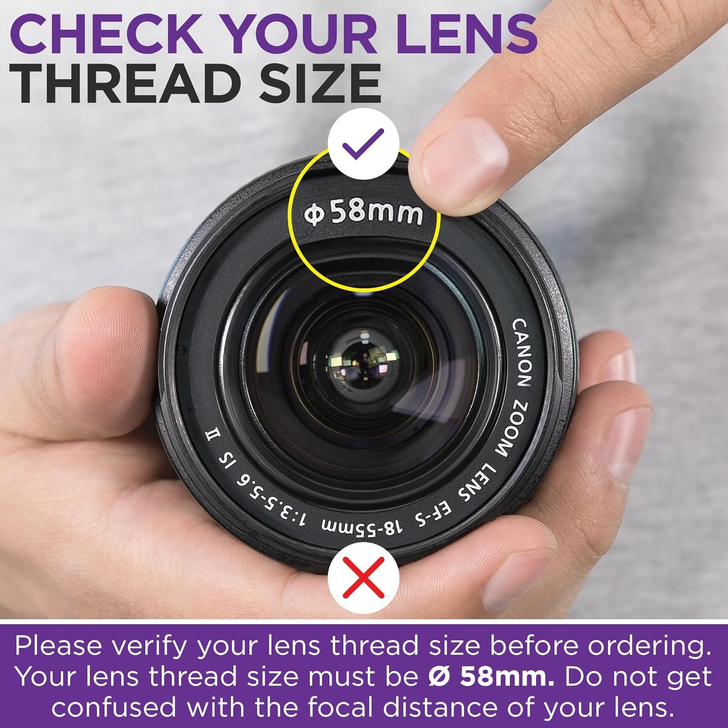 58MM 0.43x Altura Photo Professional HD Wide Angle Lens (w/Macro Portion) for Canon EOS 70D 77D 80D 90D Rebel T8i T7 T7i T6i T6s T6 SL2 SL3 DSLR Cameras - Image 4