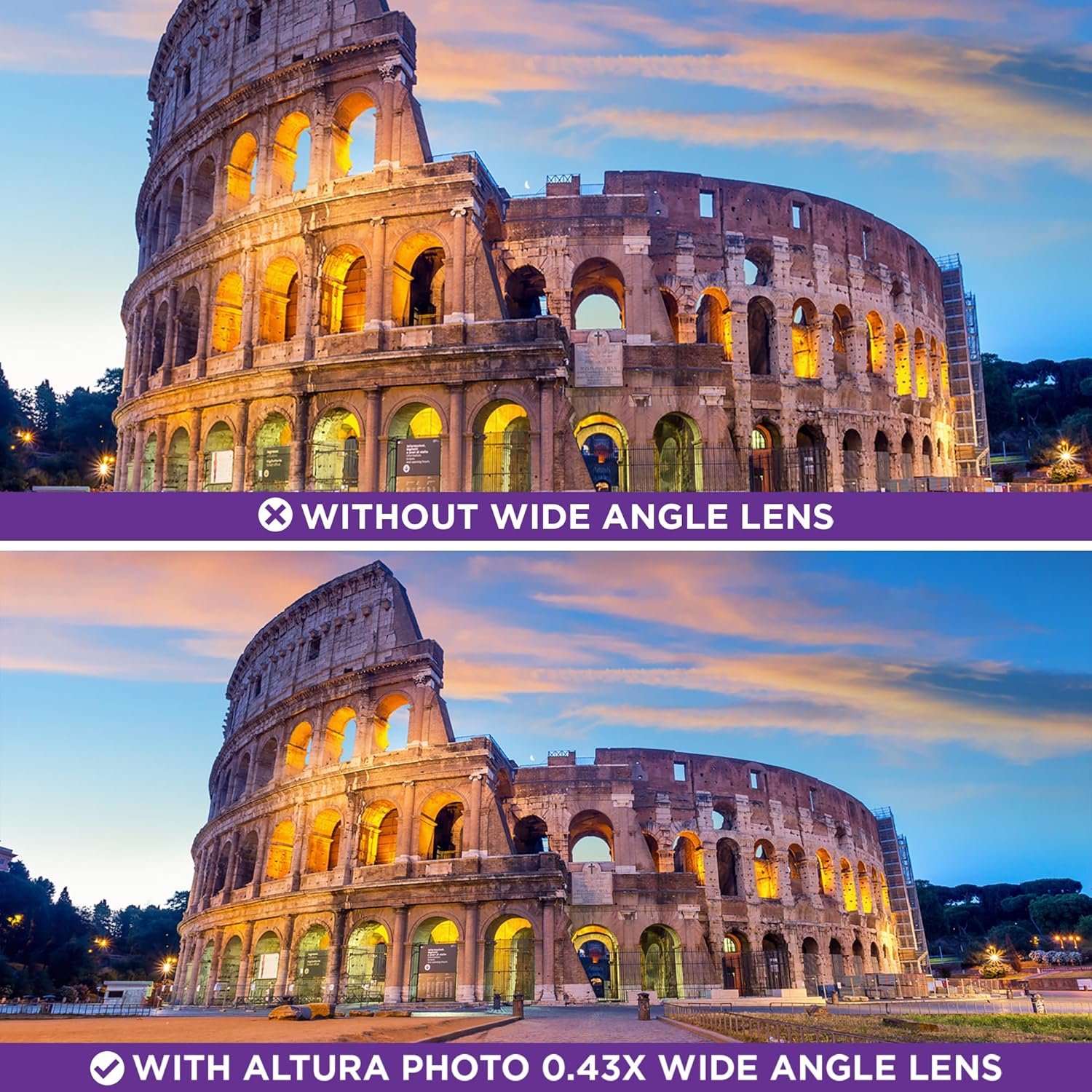 58MM 0.43x Altura Photo Professional HD Wide Angle Lens (w/Macro Portion) for Canon EOS 70D 77D 80D 90D Rebel T8i T7 T7i T6i T6s T6 SL2 SL3 DSLR Cameras - Image 7