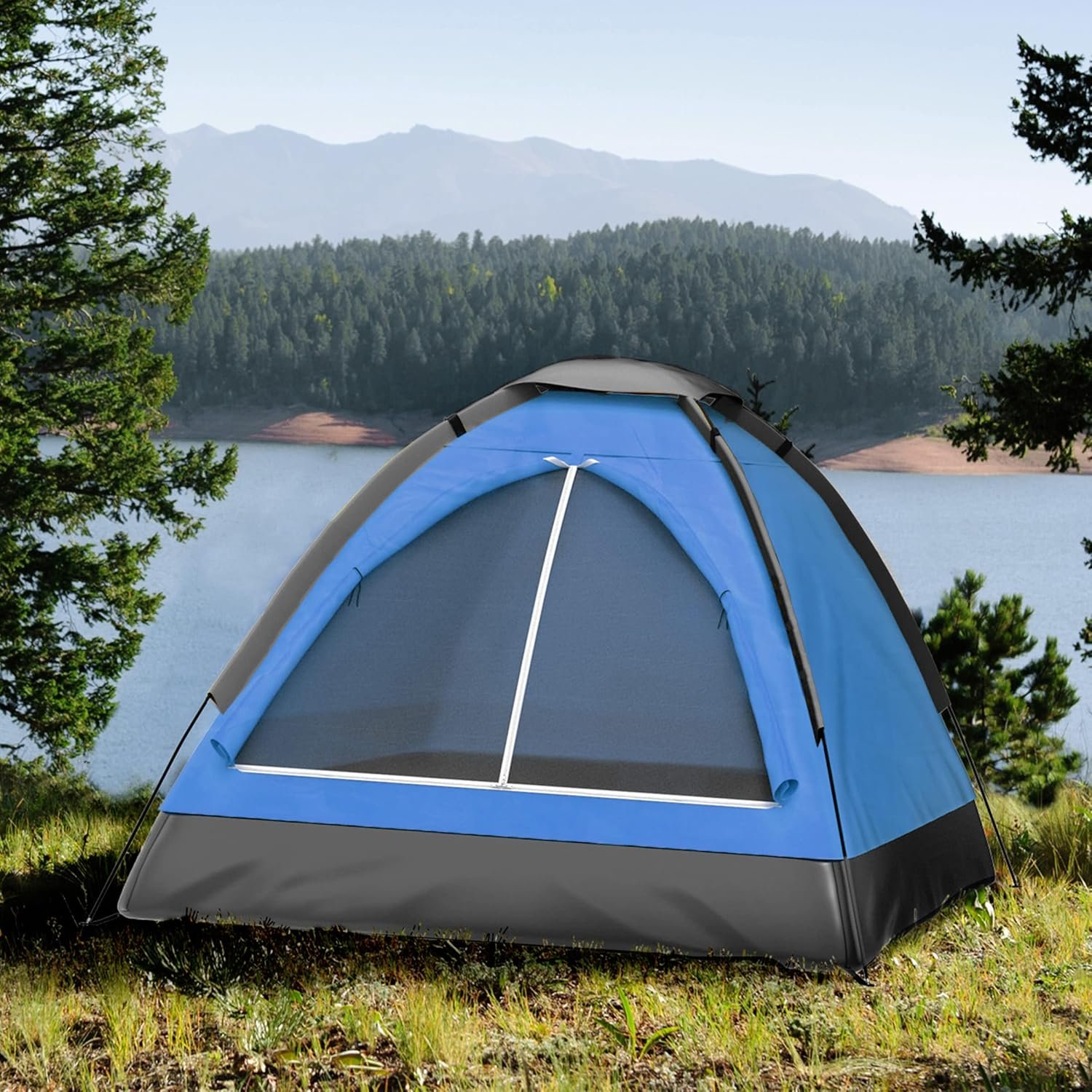 2 Person Camping Tent with Rain Fly and Carrying Bag - Lightweight Outdoor Tent for Backpacking, Hiking, or Beach Use by Wakeman Outdoors - Image 8