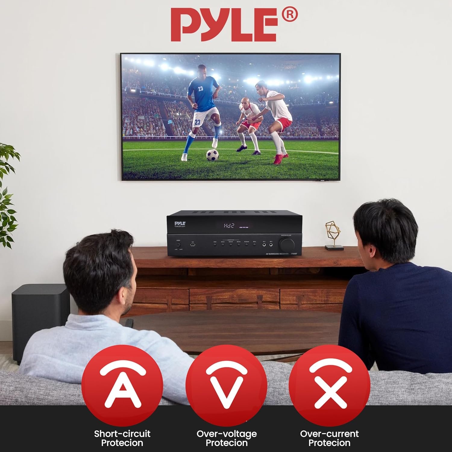 Pyle 5.2 Channel Hi-Fi Home Theater Receiver - 1000W MAX Wireless BT Surround Sound Stereo Amplifier System with 4k Ultra HD Support, MP3/USB/DAC, Ideal for Immersive Home Audio Experience - PT865BT - Image 7
