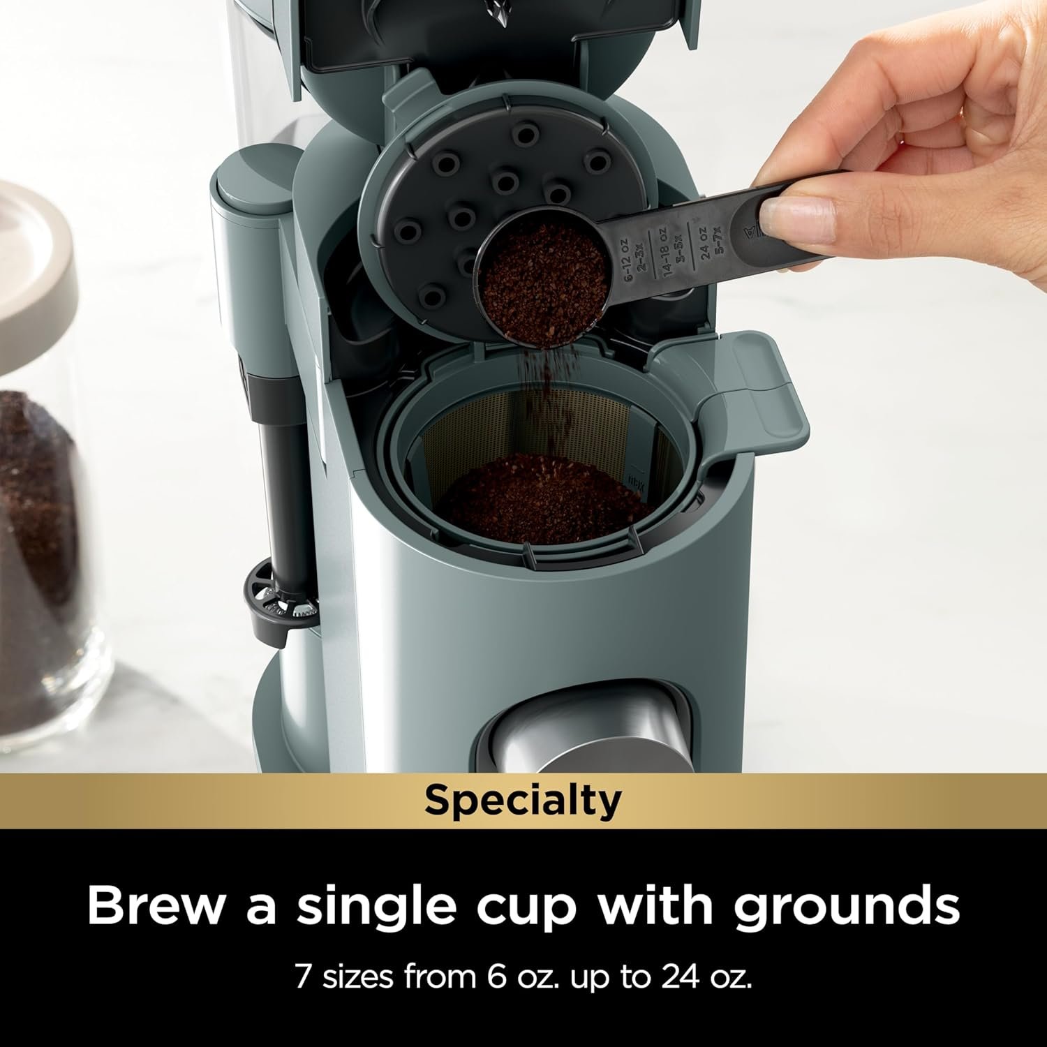 Ninja Pods & Grounds Specialty Single-Serve Coffee Maker, K-Cup Pod Compatible, Built-In Milk Frother, 6-oz. Cup to 24-oz. Travel Mug Sizes, Iced Coffee Maker, 1550 watts, Sage Green, PB051SG - Image 3