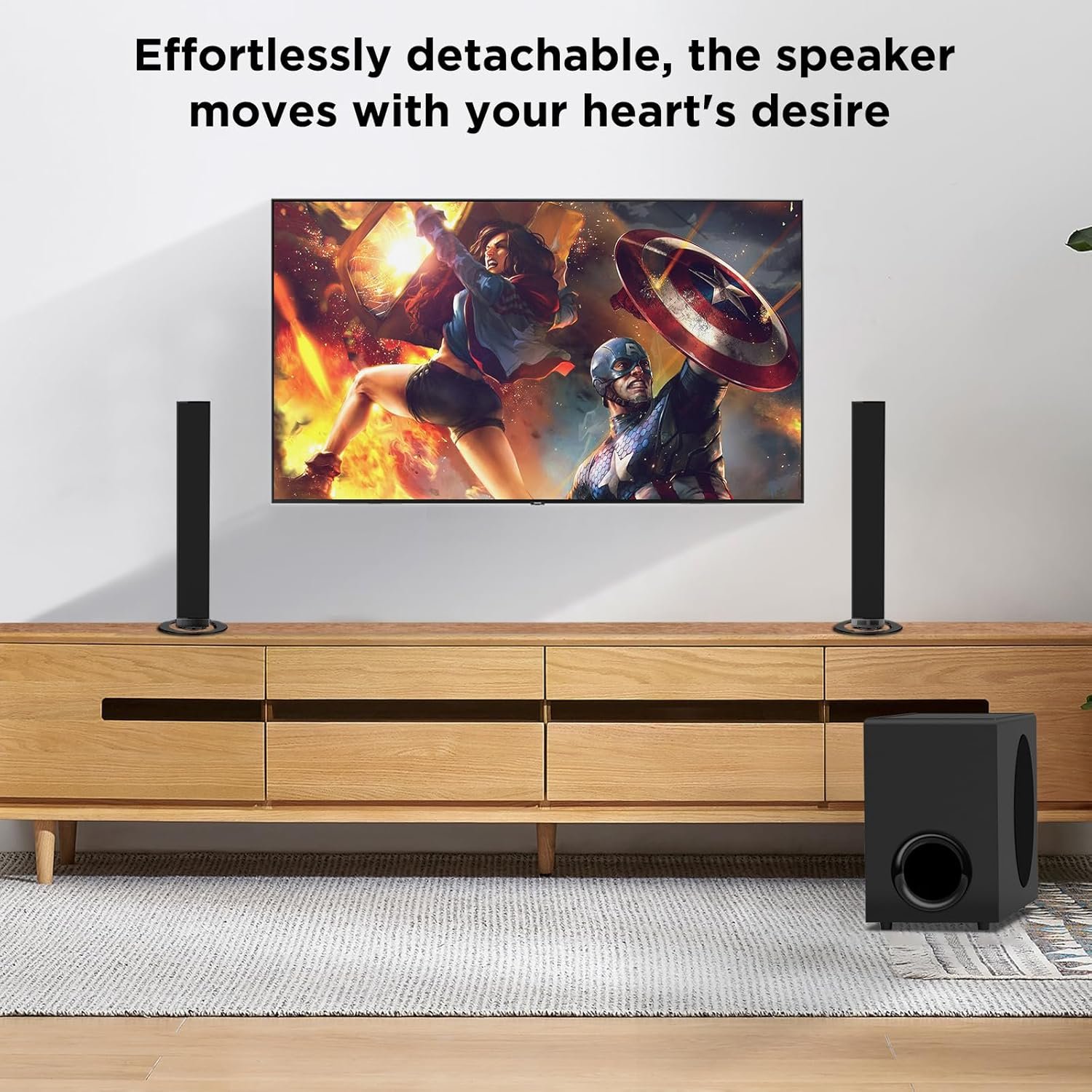 MZEIBO Sound Bar for Smart TV, 120W Sound Bar with Subwoofer, Bluetooth 5.0 Soundbar, Deep Bass, TV Audio System with ARC/Opt/AUX for Enhanced Home Theater Sound - Image 4