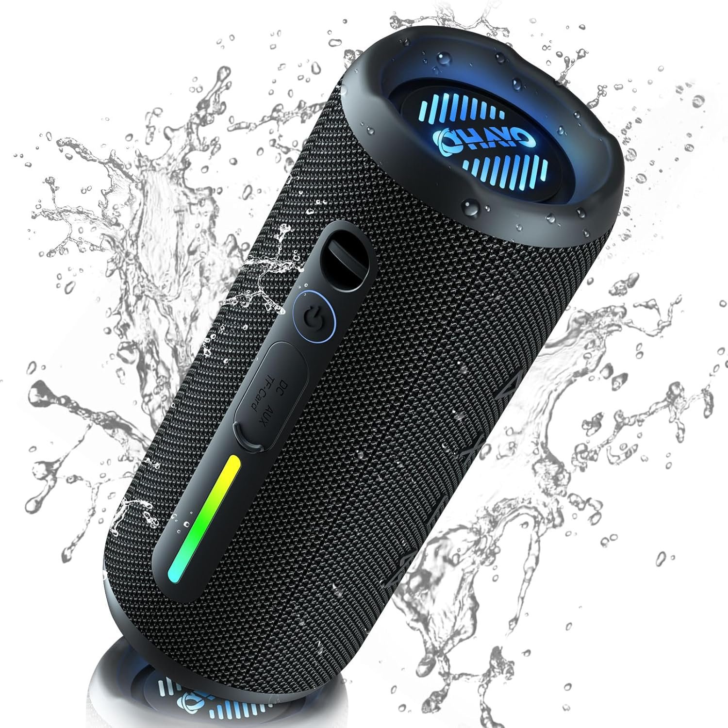 OHAYO Portable Bluetooth Speaker - IPX7 Waterproof, Wireless Stereo Pairing, 25-Hour Playtime, 24W Loud Sound, Bluetooth 5.3, Bass Boost, LED Lights, for Home/Shower/Outdoor/Beach/Travel, Gift Ideas - Image 2