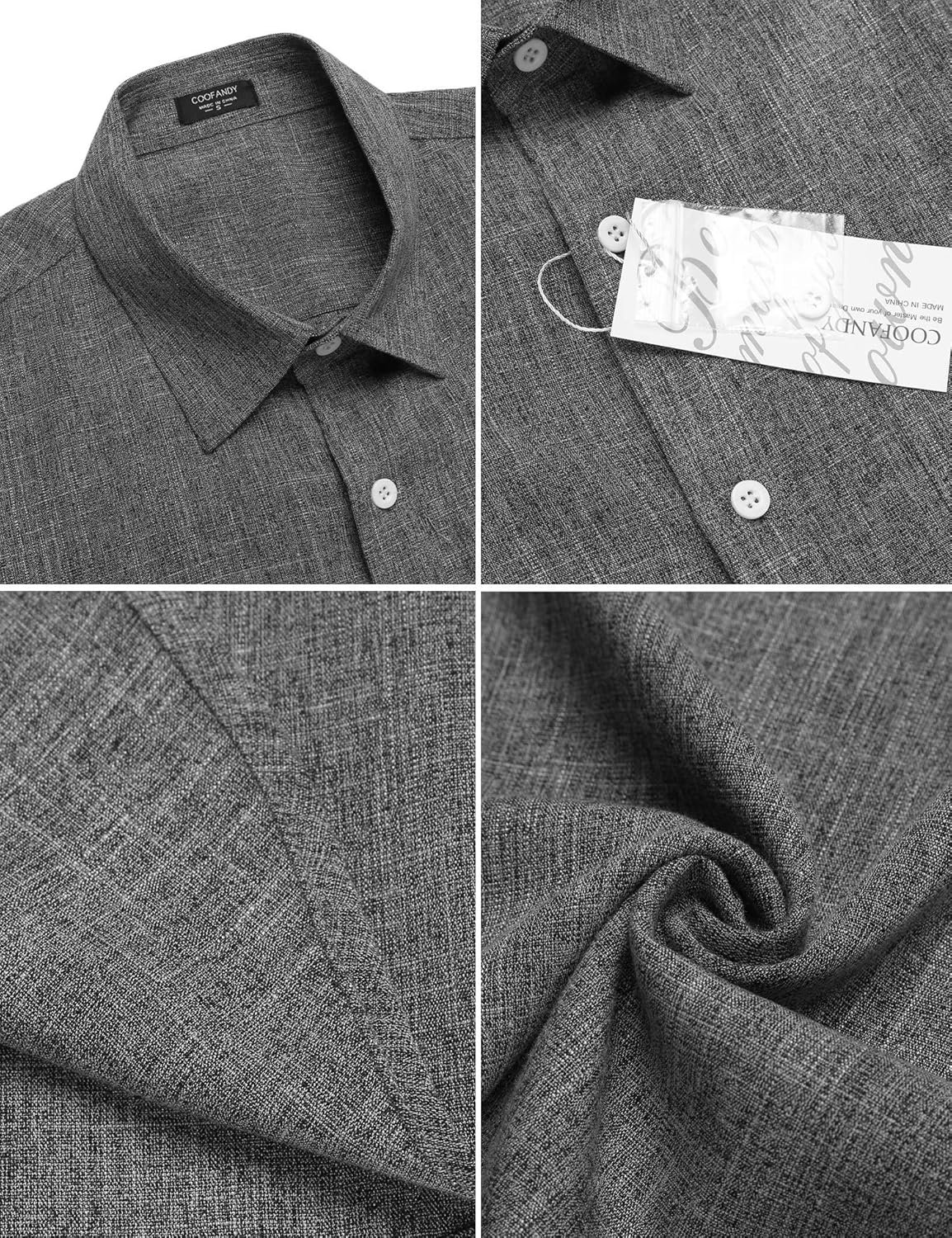 COOFANDY Men's Casual Button Down Shirts Short Sleeve Linen Shirts Summer Beach Dress Shirt - Image 6