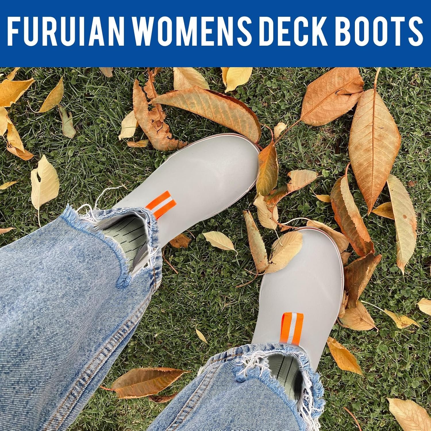 Women's Deck Boots Ankle Rain Boots Fishing Boots Rubber Waterproof Slip-Resistant Outdoor Work Shoes - Image 5