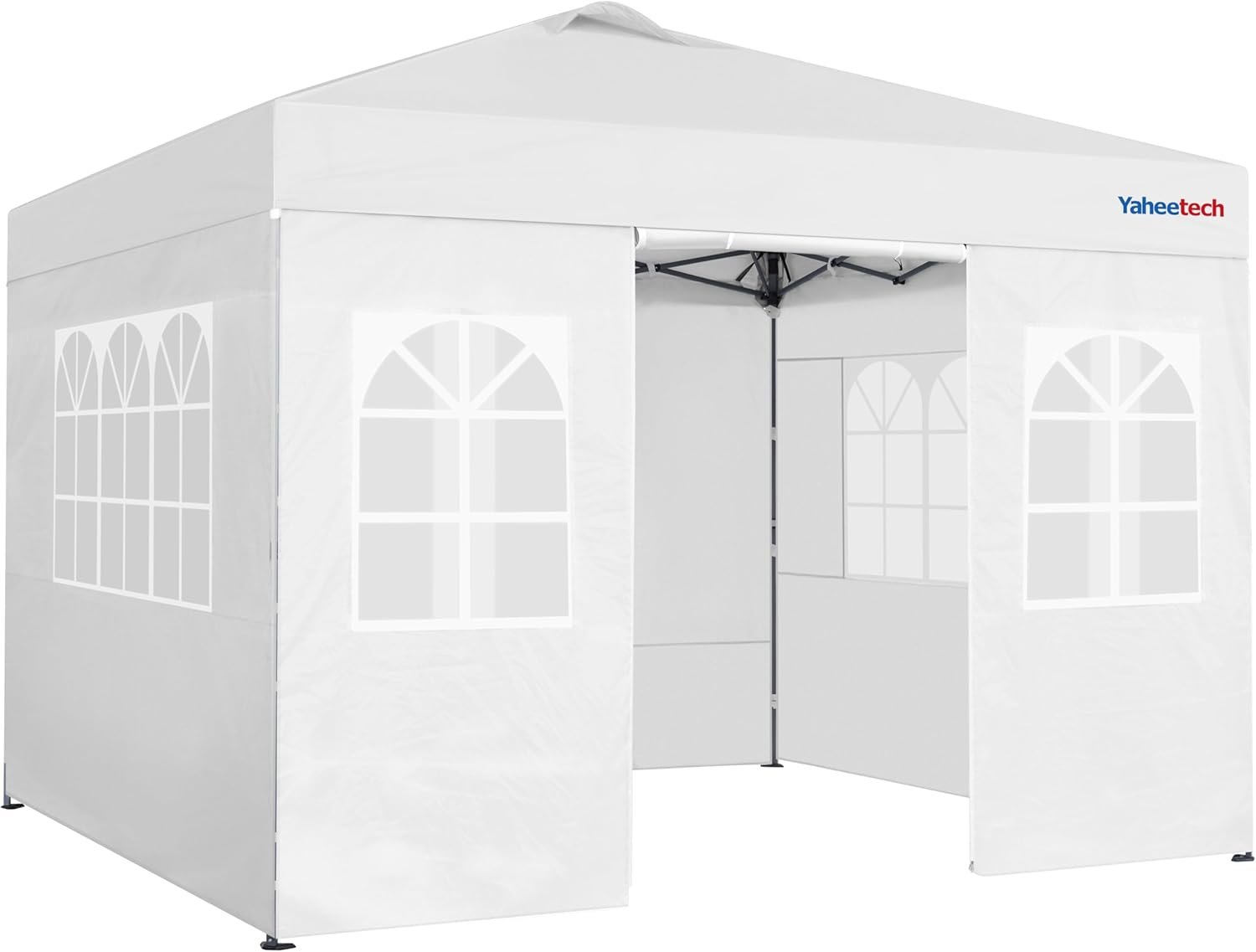 Yaheetech 10x10 FT Pop Up Canopy Tent with 4 Side Walls & One-Push Setup & Roller Bag, Outdoor Heavy-Duty Instant Event Tent for Garden/Wedding/Party, White - Image 2