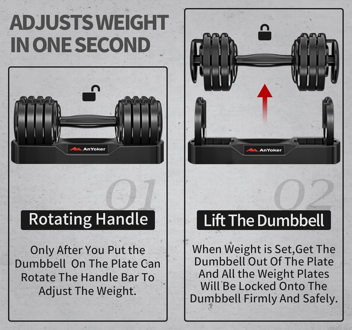 Adjustable Dumbbells One Second Change Free Weight Compact Efficient Exercise & Fitness Dumbbell Home Gym Max 25LB or 55LB TJDYLZF - Image 4