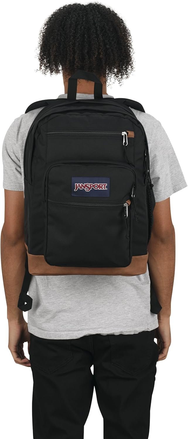 JanSport Cool Backpack, with 15-inch Laptop Sleeve - Large Computer Bag Rucksack with 2 Compartments, Ergonomic Straps, Black - Image 10