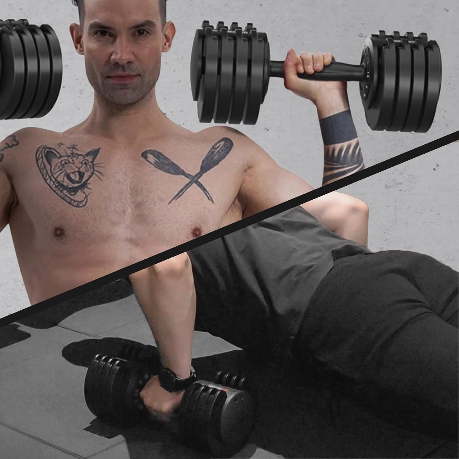 Adjustable Dumbbells One Second Change Free Weight Compact Efficient Exercise & Fitness Dumbbell Home Gym Max 25LB or 55LB TJDYLZF - Image 8