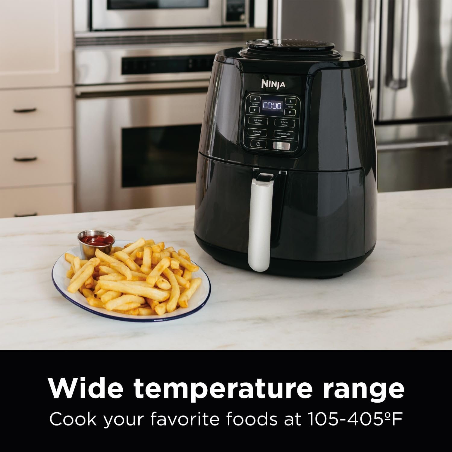 Ninja Air Fryer, Roast, Bake, Air Fry, Roast, Broil, Reheats, & Dehydrates, 4-in-1, Fries, Frozen Food, Veggies, and Juicy Meat, Less Oil, Easy Meals, Healthy Meals, Compact, 4 QT, Grey, AF101 - Image 6